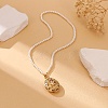 Hollow Oval Stainless Steel Pendant Necklace AK0492-2