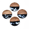Opaque Resin & Walnut Wood Pendants RESI-T035-24-B01-1
