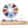 Multicolor 6/0 Transparent Glass Seed Beads Diameter 4mm Loose Beads for Jewelry Making SEED-PH0001-16-3