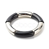 Chunky Curved Tube Beads Stretch Bracelets Set for Girl Women BJEW-JB06947-3