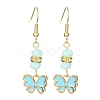 Alloy Enamel Butterfly Dangle Earrings EJEW-JE05397-3