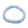 Natural & Dyed White Jade Bead Stretch Bracelets X-BJEW-K212-A-018-2