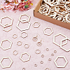 SUPERFINDINGS 220Pcs 6 Style Unfinished Wood Linking Rings WOOD-FH0002-18-5