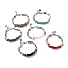 Natural Gemstone Curved Tube Bead Bracelets BJEW-F441-02-1