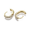 Brass Micro Pave Cubic Zirconia Huggie Hoop Earrings EJEW-R144-004E-NF-4