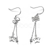 Rhodium Plated 925 Sterling Silver Dangle Earring Findings STER-L057-026P-2