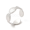 304 Stainless Steel Oval Open Cuff Ring for Women RJEW-E063-30P-1