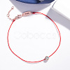 Brass with Cubic Zirconia Flat Round Beaded Bracelet FIND-PW0024-13A-1