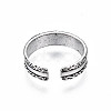 Cross Alloy Open Cuff Ring for Women RJEW-T009-25AS-2