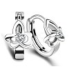 Clover Shape Brass Hoop Earrings EJEW-BB64184-A-1