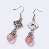 Natural & Synthetic Mixed Stone Dangle Earrings EJEW-MSMC003-05-3