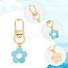 Alloy Enamel Flower Pendant Decorations HJEW-AR00001-3