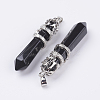 Natural Black Stone Big Pointed Pendants G-G738-A-07-2