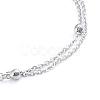 Tarnish Resistant 304 Stainless Steel 2-strand Cable Chain Bracelets BJEW-L673-015-P-3