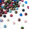 100Pcs 10 Colors Two Tone Opaque Resin Beads RESI-TA0001-45-9