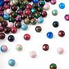 100Pcs 10 Colors Two Tone Opaque Resin Beads RESI-TA0001-45-9