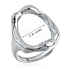 Rhodium Plated 925 Sterling Silver Oval Adjustable Ring JR878A-3