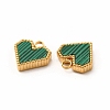 Synthetic Malachite Dyed Heart Charms STAS-A076-08G-3