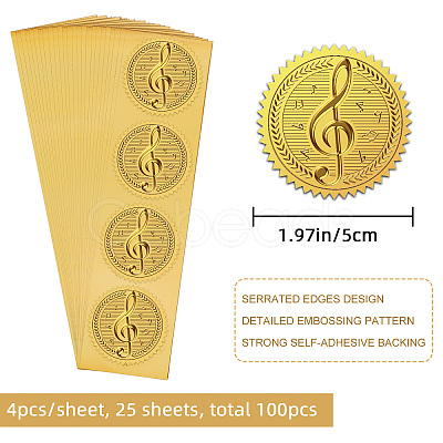 Self Adhesive Gold Foil Embossed Stickers DIY-WH0211-393-1