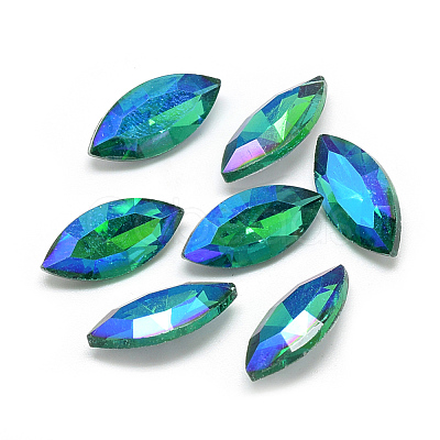 Pointed Back Glass Rhinestone Cabochons RGLA-T020-7x15mm-11-1