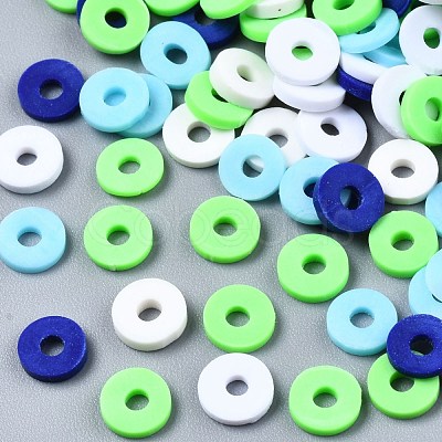 Handmade Polymer Clay Beads Strands CLAY-R089-6mm-T02B-45-1