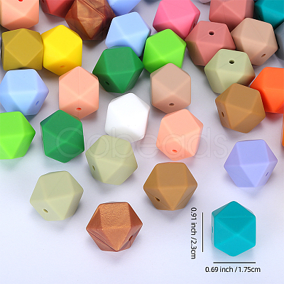 Hexagonal Silicone Beads SI-JX0020A-80-1