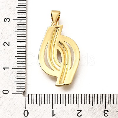 Rack Plating Brass Micro Pave Cubic Zirconia Pendants KK-L226-023G-1