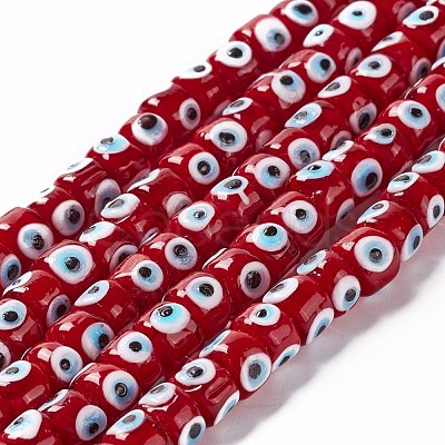 Handmade Evil Eye Lampwork Beads Strands LAMP-F024-01B-02-1