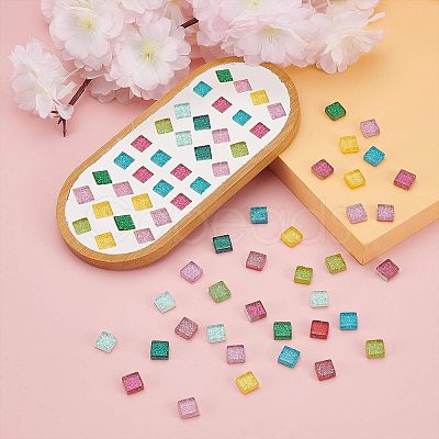 Glitter Glass Cabochons GLAA-FH0001-01A-1