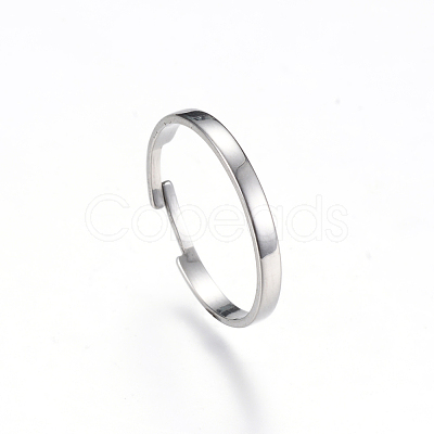 Non-Tarnish Adjustable 304 Stainless Steel Finger Ring Settings X-MAK-R012-10-1