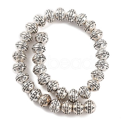 Tibetan Style Round Alloy Bead Strands TIBEB-O007-19-NR-1