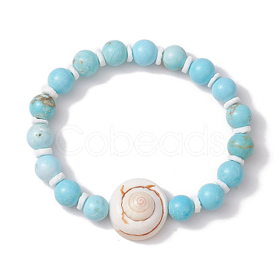 Summer Beach Natural Shiva Eye Shell Bead Bracelets BJEW-JB10313-03-1