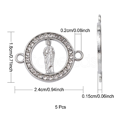 Alloy Connector Charms with Crystal Rhinestone FIND-YW0003-48-1