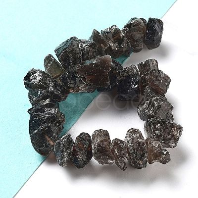 Raw Rough Natural Smoky Quartz Beads Strands G-P528-A06-01-1