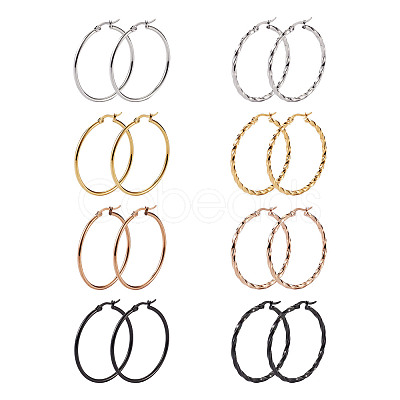 Titanium Steel Hoop Earrings STAS-TA0001-23C-1