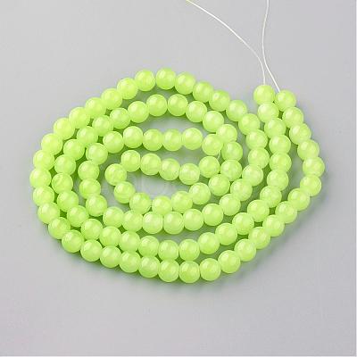 Baking Painted Imitation Jade Glass Round Bead Strands DGLA-Q021-10mm-08-1