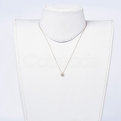 Brass Micro Pave Cubic Zirconia Pendant Necklaces NJEW-JN02426-1