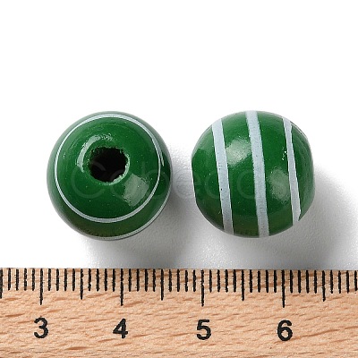 Printed Wood European Beads WOOD-Z002-07G-1