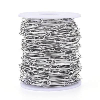 Tarnish Resistant 304 Stainless Steel Paperclip Chains CHS-F011-03A-P-1