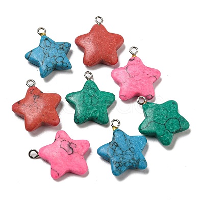 Synthetic Turquoise Pendants G-G075-13-1