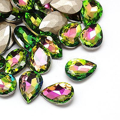 Glass Pointed Back Rhinestone Cabochons RGLA-A008-18x25mm-M-1