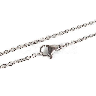 Tarnish Resistant Classic Plain 304 Stainless Steel Mens Womens Cable Chain Necklace Making STAS-P045-01P-1