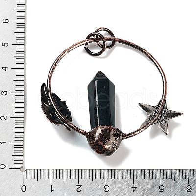 Natural Obsidian Faceted Pointed Bullet Big Pendants G-A221-01A-1