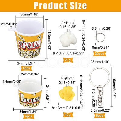 Olycraft DIY Popcorn Cup Keychain Making Kit DIY-OC0008-19-1