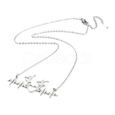 Non-Tarnish 304 Stainless Steel Pendant Necklaces for Women NJEW-C020-01P-1