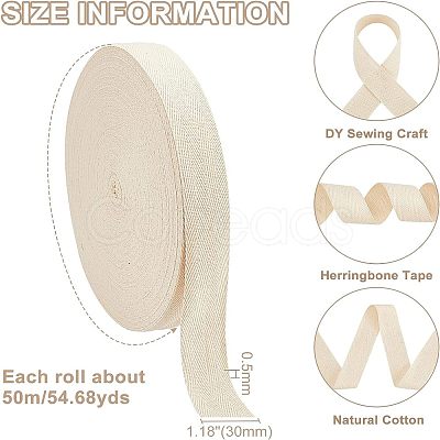 Cotton Cotton Twill Tape Ribbons OCOR-WH0057-30E-03-1