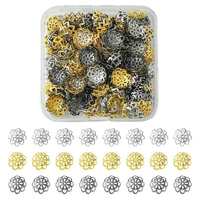 300Pcs 3 Colors Iron Fancy Bead Caps IFIN-YW0001-95-1