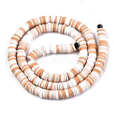 Handmade Polymer Clay Beads Strands X-CLAY-R089-6mm-095-1