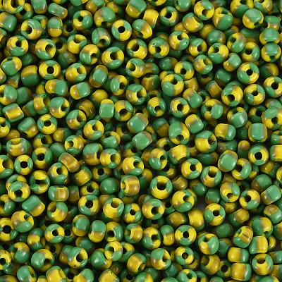 8/0 Two Tone Opaque Glass Seed Beads SEED-T006-01B-A05-1