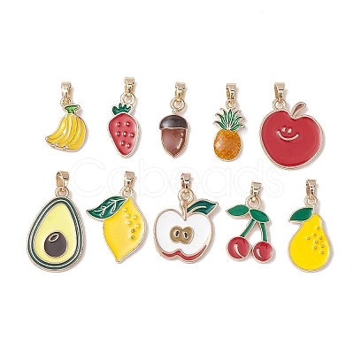 Fruit Alloy Enamel Pendants PALLOY-JF02697-1